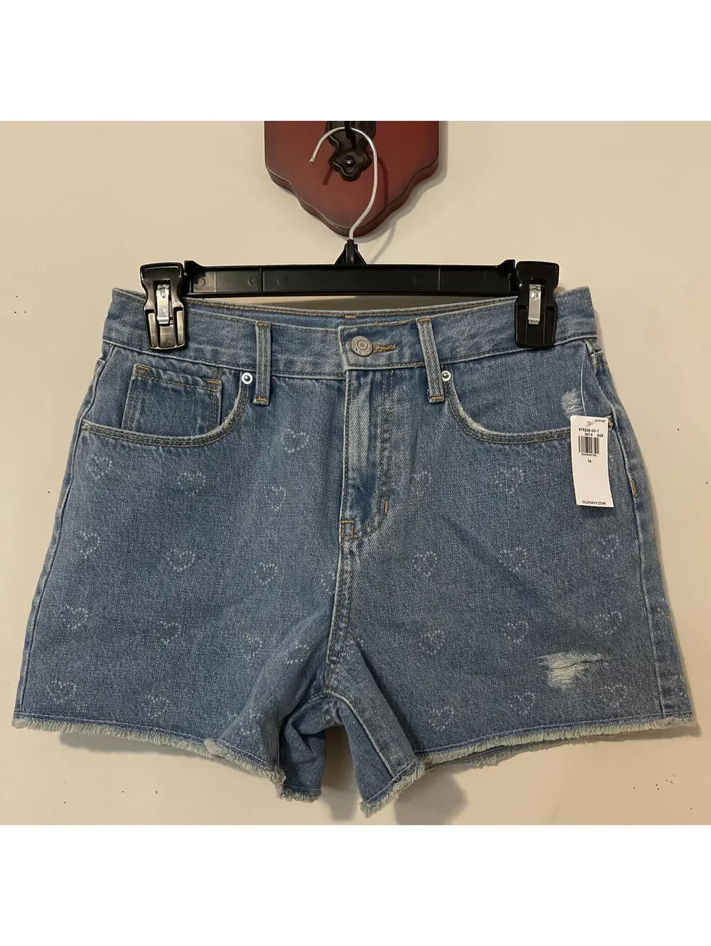 Old Navy Girls Size 14 Cut-Off Blue Denim Adjustable Waist Shorts NWT! A3519
